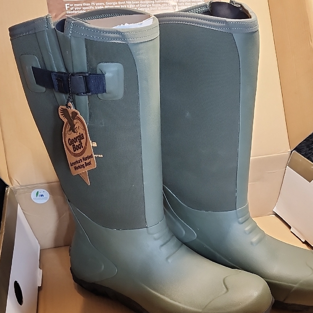 Georgia Boot Mens Tall Rubber Boots Sz 14 NWT